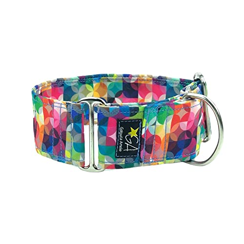 Galguita Amelie Martingale Hundehalsband, Nickcolors, 5 cm breit, Größe L (40-49 cm Umfang)