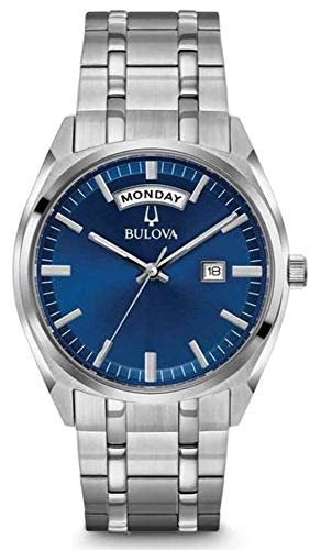 Bulova orologio uomo acciaio day date quadrante blu brillante 96c125