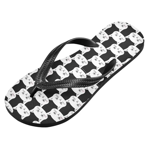 Burbuja White Cat Faces Flip Flops for Women Men, Soft Thong Sandals Rubber Slippers for Pool Beach Essentials2