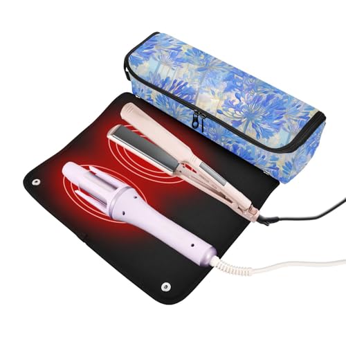 Bolsa de viaje para planchas de pelo Deep Blue Flowers miniatura 2
