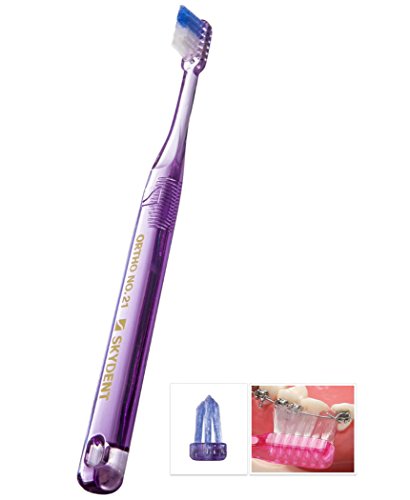 Sky Orthodontic Toothbrushes[2 Packs] V Trim Cleaning for Braces Wires Brackets (Ortho NO.21)