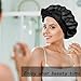 Silk Bonnet Satin Bonnet for Sleeping Large Bonnets with Tie Band Hair Wrap with Adjustable Straps Hair Cap for Women Curly Black