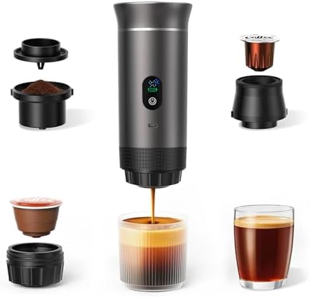 3-in-1 Portable Espresso Machine for Travel & Camping- 20 Bar Sel...