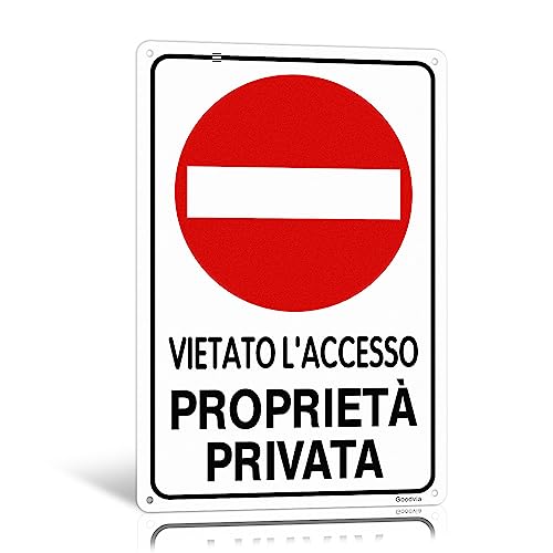 Cartello Proprietà Privata Alluminio Divieto di Accesso 20x30cm (A4) Vietato l Accesso Proprieta Privata Cartelli Sicurezza