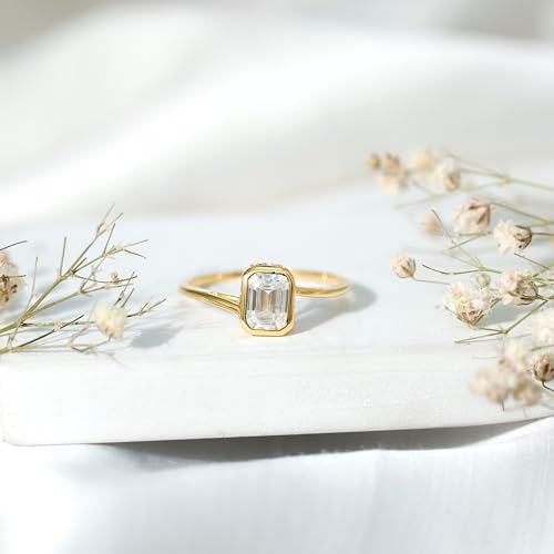 Moissanite Solitaire Bypass Ring in Bezel Setting | Promise Engagement Jewelry | D-VS1 Quality3