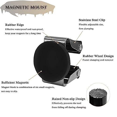 Magnetischer Mopp-Besen-Halter, Wandhalterung, 2 Stück, bewegliche Wandmontage, Besen-Clip, Mopp-Greifer, kein Bohren, magnetischer Besen, Mopp-Gestell, Aufhänger für Zuhause, Bad, Garage, Garten