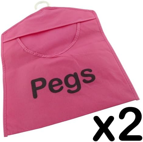 Hanging Peg Basket - Blue / Green / Pink / Purple - Robust Peg Bag - Holds Over 100 Pegs (Green, Pack of 1)