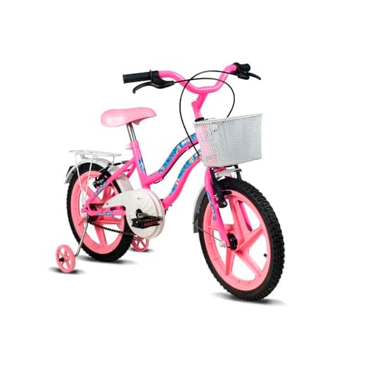 Verden Bicicleta Infantil Amy Aro 16 Rosa e Branca com rodinhas e cestinha