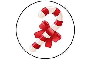 48 Pcs Christmas Red and White Candy Cane Card Stickers