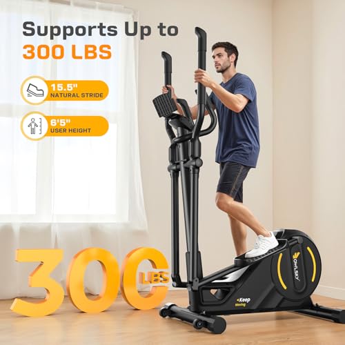Image of OWLSKY Elliptical Exercise Machine, Elliptical Machine for Home with Hyper-Quiet Magnetic Driving System, 16 Resistance Levels,300LBS
