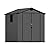Greesum 6×6FT Plastic Outdoor Storage Shed with Floor, Resin Storaged Sheds with Lockable Double Door, Window & Vents, All-Weather Tool Sheds for Garden, Backyard, Patio, Dark Gray