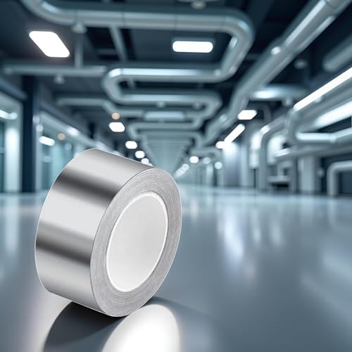 Image of Silver Aluminum Foil Tape, Aluminum Air Duct Tape,Insulation Adhesive Metal High Temperature Heavy Duty, Silver Aluminum Foil Tape,Multi-Purpose Metal Tape Waterproof Tapediao