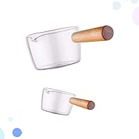 Vista 6 de DOITOOL Tazón de preparación de 2 piezas de plato de crema de vidrio, cuencos pequeños para salsas, platos de barra de postre con asa, taza