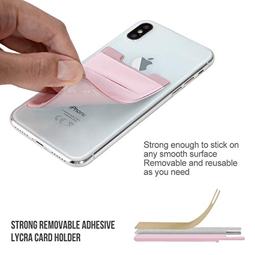 Ss 3 Pack Adhesive Phone Card Holder, Stretchy Credit Card Stick On Wallet Pocket Sleeve Suitable For Iphone, Samsung, Most Android Smart Phones (Black Gray Pink) #TOP3