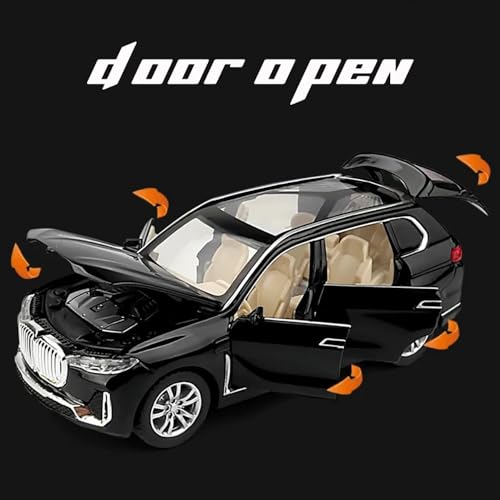 Image of DARVICE 132 Diecast Car BM X7 Sport Diecast Metal Toy Car for Kids Light Sound Pullback Openable Door