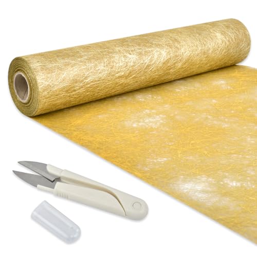 OctBird 20M Wiederverwendbar Tischband Gold Tischläufer 30CM Breit Gold Tischläufer Rolle Taufe Tischläufer Tischdekoration Tischdeko für Hochzeit Deko Babypartys Festfeier Partys Geburtstag Kommunion