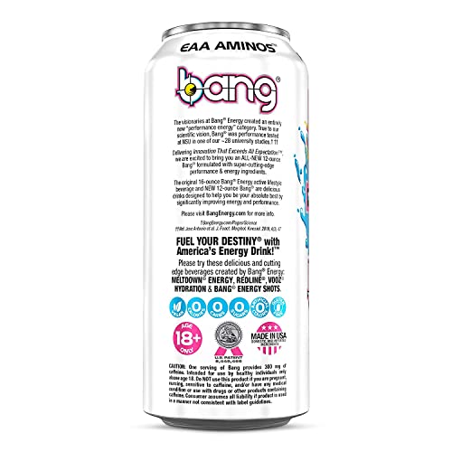 6 Cans Of Bang Energy Drinks 16 Ounce Cans