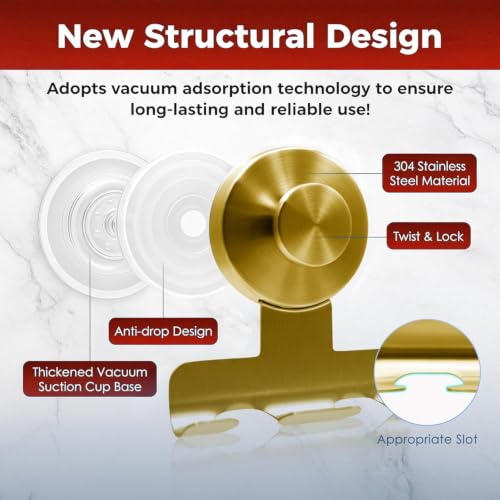 Image of 2026 New Drill-Free Stainless Steel Suction Cup Razor Holder for Shower | Multi-Use | Suction Cup Hooks Razor Holder for Shower, Mirror, Wall, Bathroom, Glass, Hanging Towels - 4 Pack