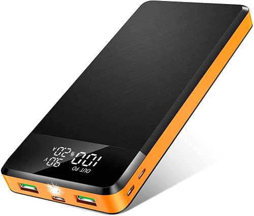Power Bank, Portable Charger 26800mAh 18W PD 3.0 Quick Charge Portable Power Bank with 5 Ports, LED Display, Flashlight, External Battery Pack Compatible with iPhone, iPad, Google Pixel & Samsung