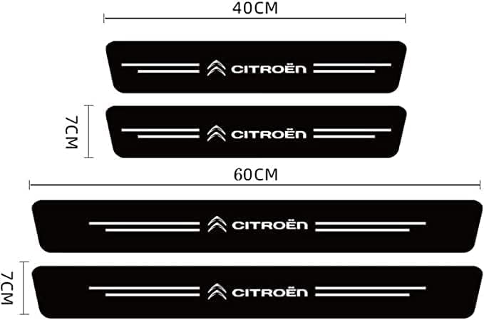 ALJLA 4 Pièces Protection Seuil De Porte De Voiture Pour Citroën Jumpy 2016-2025, Protection Seuil De Porte Voiture, Fibre De Carbone Plinthes Autocollant -Facile à Installer