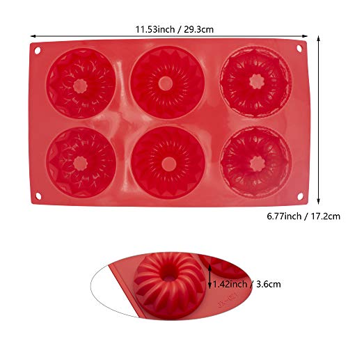 Cherion Silicone Cake Mold, 2.9' Pumpkin Silicone Cake Pan Of 6-Cavity, Silicone Soap Mold, Donut Brownie And Cornbread Mold, Silicone Dessert Molds For Party #TOP1