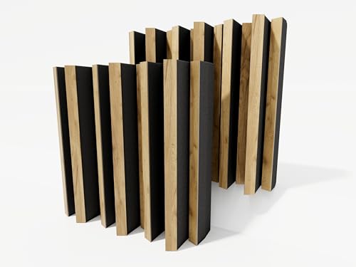 Lot de 2 diffuseurs acoustiques | Diffusion 2D | Réflexion – Diffusion – Absorption – Insonorisation | Panneau d'art mural | Plaques de couleur : Chêne, ARTO (150 mm))