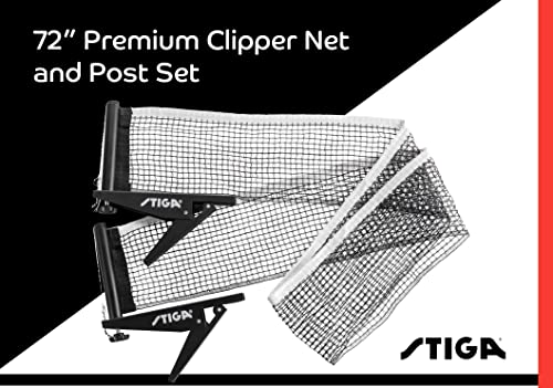 Stiga Premium Clipper 72" Regulation Table Tennis Net And Post Sets - Easy Set Up And Spring Activated Clip Ping Pong Net Set #TOP5