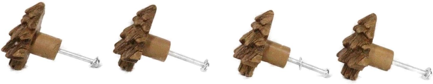 Ebros Gift Set of 4 Rustic Western Wildlife Nature Forest Whimsical Faux Wood Grain Sculpted Resin Drawer Cabinet Door Furniture Pull Knobs (Black Bear)