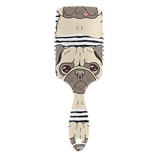 MALPLENA Klistrande tungan ut Bulldog målning handtag hårborste bästa antistatisk utredning och läckande borste/kam för kvinnor, flickor, män och pojkar