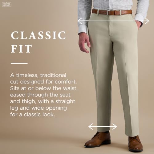 Image of Haggar Men's Classic Fit Premium No Iron Khaki Pant