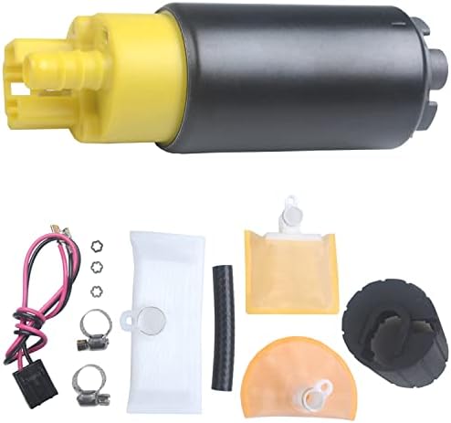 LQQDP New 1pc High Performance Electric Gas Intank EFI Fuel Pump With Strainer/Filter + Rubber Gasket/Hose + Stainless Steel Clamps + Universal Wiring Harness/Plug Pigtail Connector & Installation Kit