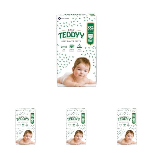 Image of TEDDYY Easy Baby XXL Size Diaper Pant Style | 42 Count (Double Extra Large) | 15-25 kgs (Pack of 4) | Long Protection Hours | Anti-Bacterial | Airy Breathable Fit | Rapid Soaker Channels & Wetness Indicator