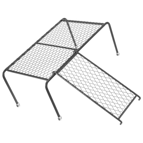 Plataforma de hierro negro para pollos con escalera 2