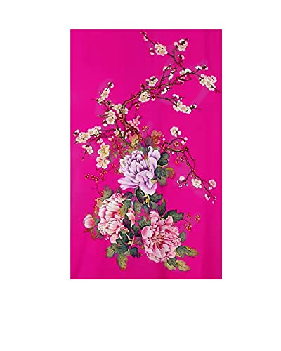 Kwedhonjh-Womens-Classic-100-Silk-Kimono-Robe-BathrobePrinted-Pattern