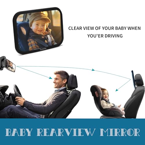 baby car mirror most stable backseat mirror with premium matte finishultra high definition pmma material secure and shatterproofblack