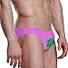 Dallonan Men Swim Brief Bikini Beach Bikini for Men Swim Underwear Fashion Green Cactus on Pink Medium