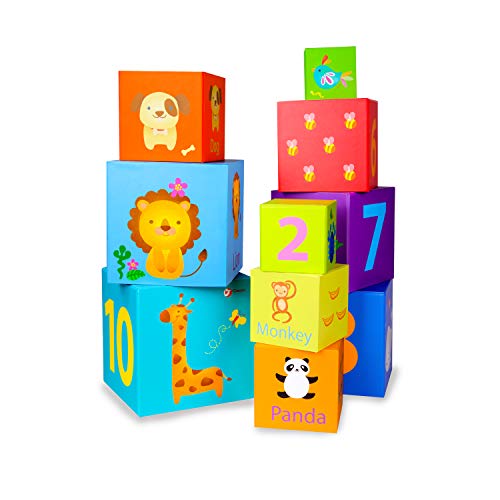 CLASSIC WORLD - Cubos apilables de los animales - CW-3567