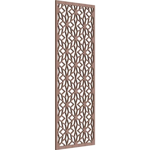 Image of 21 3 /8 inchW x 54 3 /8 inchH x 3 /8 inchT Lake Decorative Fretwork Wood Wall Panels, Walnut