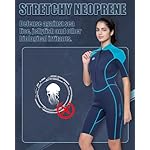 Jsnorklet Womens Wetsuit Shorty, 3mm Front Zipper Neoprene Diving Suits for Diving Snorkeling Surfing Swimming - Image 3