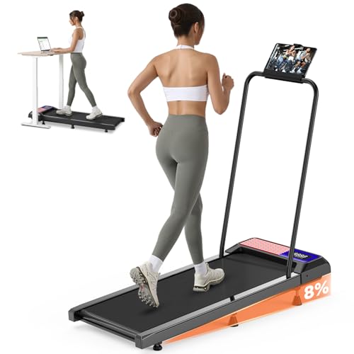 Image of RJOP 2.5HP Walking Mat with Incline Pad, Under Desk Treadmill for Home Gym | Walking Running Pad with Remote, 3 in 1 Low Noise Small Mini Portable Treadmill with LED Screen, 270lbs Capacity
