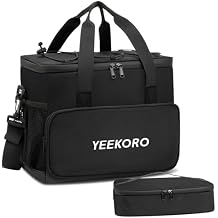Cooler Bag, 16L+5L Insulated Lunch Box, Double Cooler Bag with Adjustable Shoulder Strap for Men & Women, Leakproof Lunch Cooler Ideal for Work Picnic Travel Shifts Daytrip Black