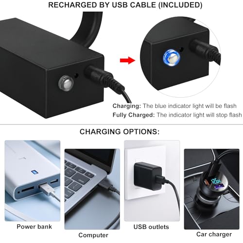 Image of RAIFOOLLY Picture Light, 16inch Picture Lights for Wall Cordless with Timer and Dimmable, 5000mAh Battery Wall Lights for Display Gallery Painting Art Frame Portrait-Black