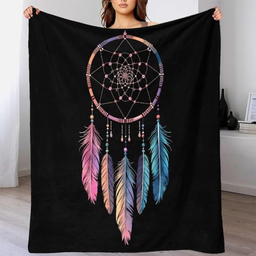 Couverture lit super douce flanelle carillons plume 3D