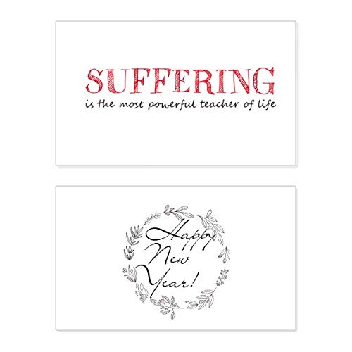 Tarjeta de Año Nuevo 'Suffering Is The Most Powerful Teacher' de diseño premium motivacional