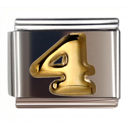 9MM Golden Number Charm for Italian Charm Bracelet,DIY Italian Module Chain for Women