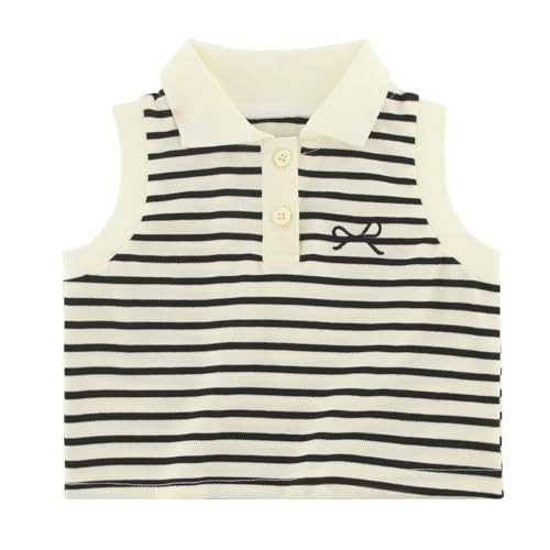 Girls Polo Shirt for Summer, Sleeveless Teen with Button Design