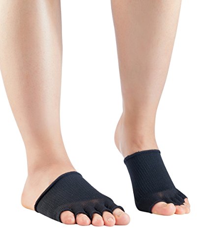 Knitido Dr. Foot Hallux-Valgus-Zehlinge, Füßlinge zur Unterstützung bei Ballenzeh, offene Zehen, Farbe:schwarz (001), Größe:35-40