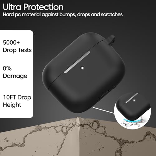 Image of Sounce Soft Silicone Case Cover Compatible with Boat Airdopes 111v2 -Scratch-Resistant Shockproof Protective Skin with Keychain Clip (Black)