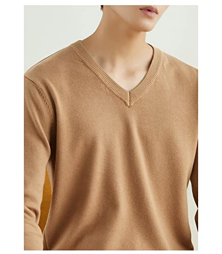 Men's Classic Long Sleeve Basic Knitwear Pullover Regular Fall Winter Soft Sweaters Casual Loose Fit V-Neck Sweater4