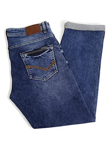 Image of LOUIS STITCH Mens Jeans Italian Cloth Denim Mid Rise Super Stretch Butter Comfort Relaxed Fit Jeans for Men (LSJNC-BU92)